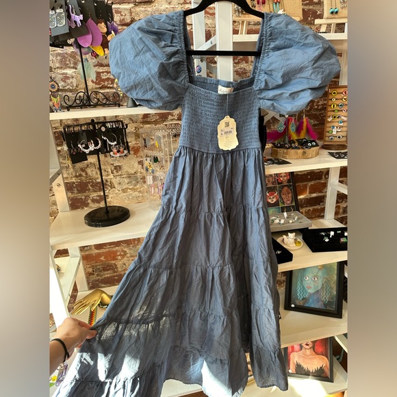Alter’d State blue puffy sleeve dress medium - Picture 5 of 5